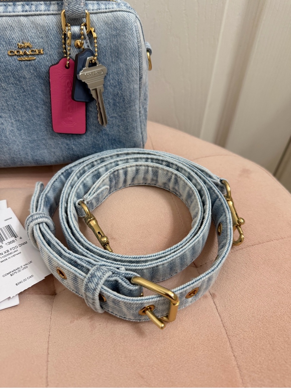 Coach Mini Rowan in Loved Denim - Picture 4 of 13